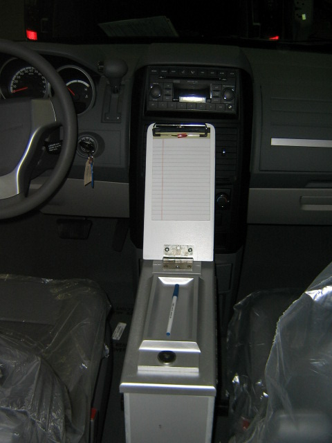 Driver console with clipboard